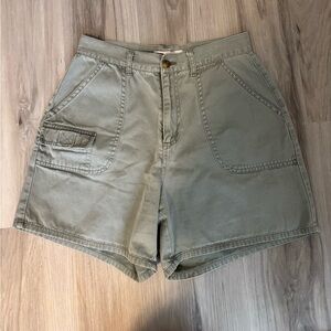 Vintage 90s Faded Glory High Waisted Gorpcore Cargo Shorts - Sage Green - Size 4